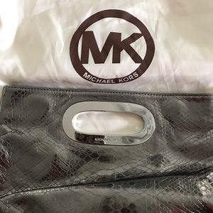 Michael Kors gunmetal clutch